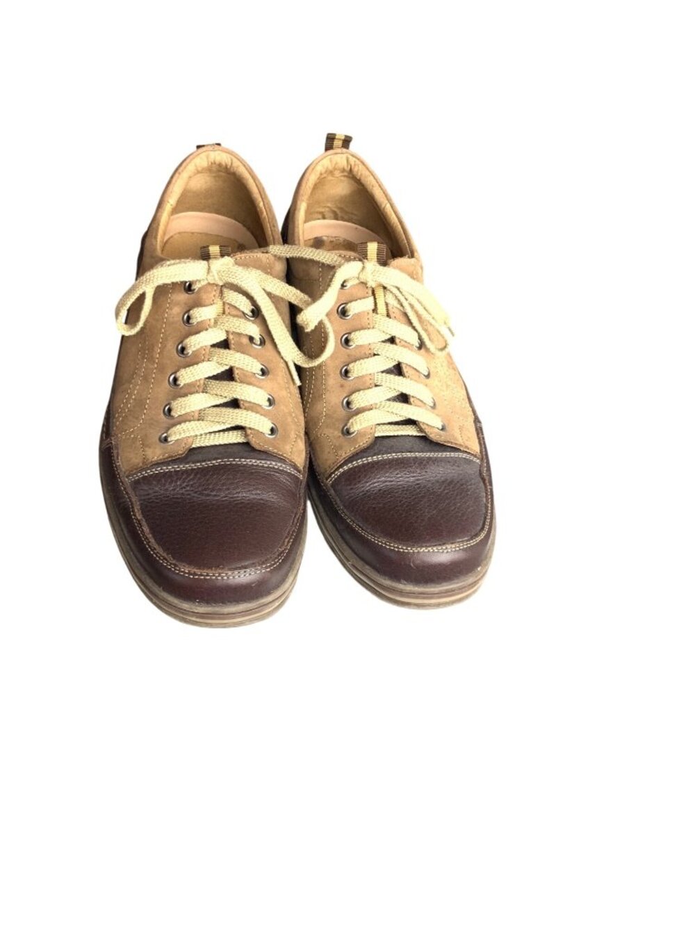 Johnson & Murphy Mens Brown Leather & Suede chunky Casual Lace-Up casual shoes/
